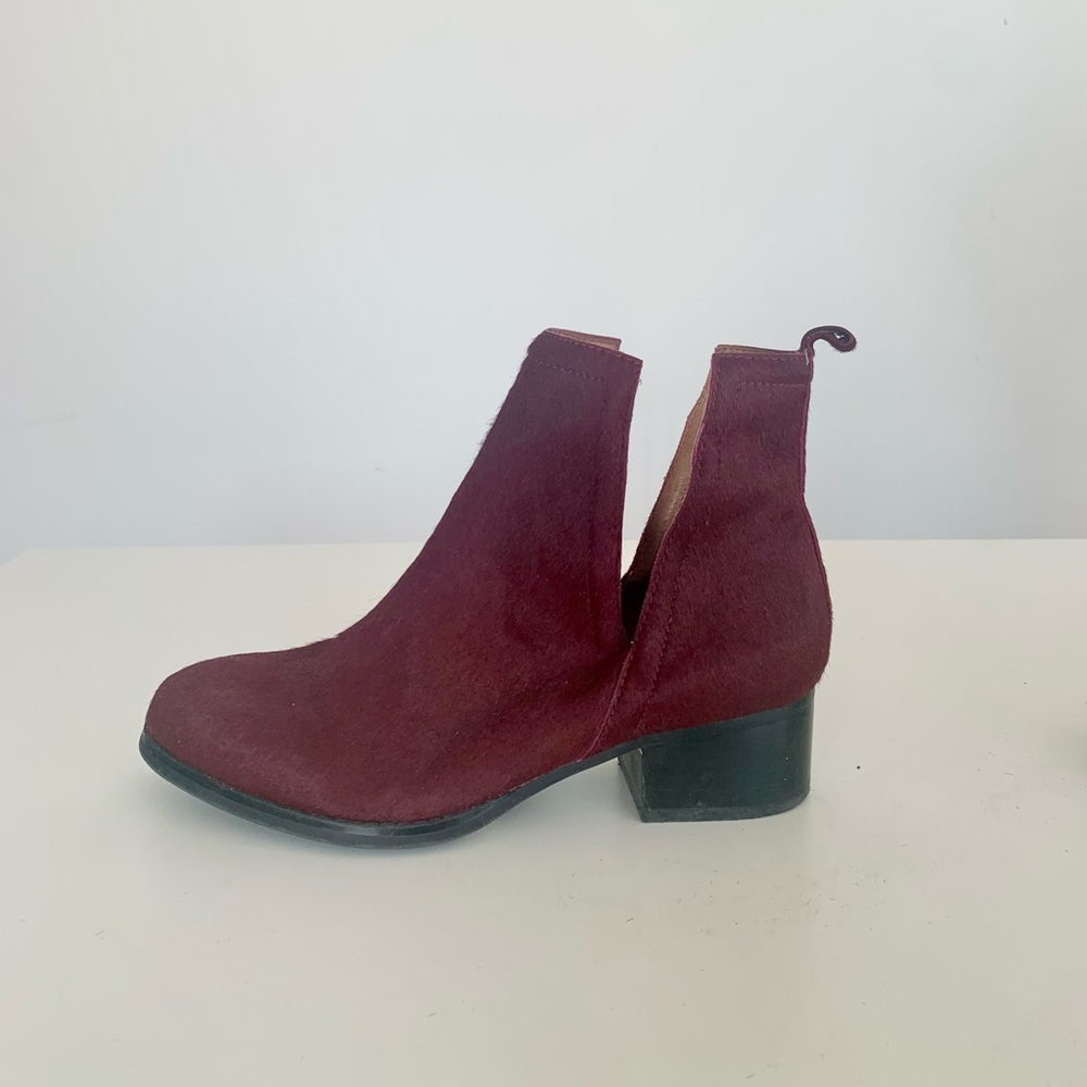 Jeffrey Campbell Burgundy Cutout Ankle Boot